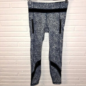 Lululemon Blue Mesh Inspire Workout Cropped Capri Leggings, Women’s Size 4